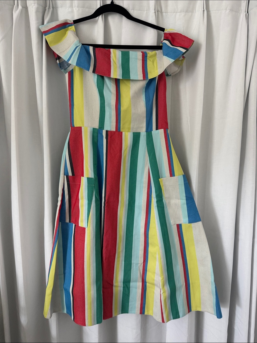ASOS NWT Colorful Striped Off-Shoulder Summer Dress